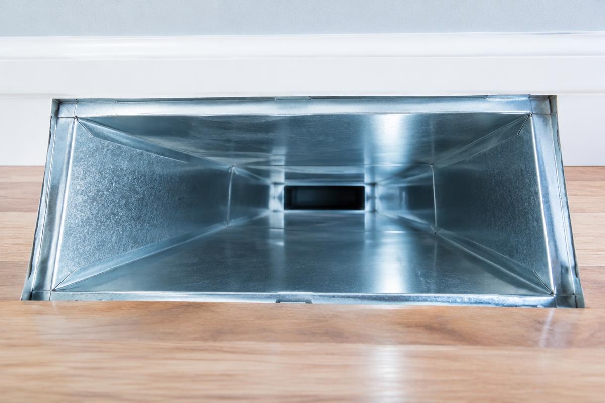Clean air duct after cleaning